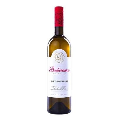 Vin alb demisec din soiul Sauvignon Blanc Budureasca Clasic.